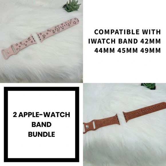New Floral Design Apple Watch Bands  42mm 44mm 45mm 49mm Bundle  2 - Picture 1 of 7